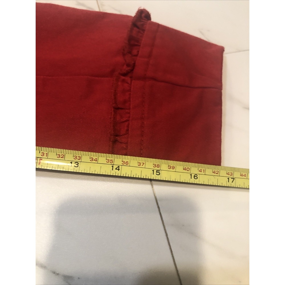 Aziz Women's M Red Double-Breasted Belted Jacket Ruffle Heart Lining Valentines - Picture 16 of 16